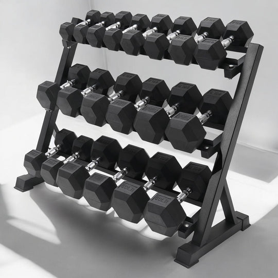 Rubber Hex Dumbbell Set for Full Body Strength Training | DreamChaserHQ