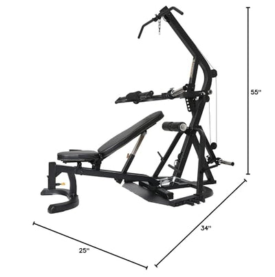 Powertec Fitness Workbench LeverGym - Workout Bench, 500 LB Weight Capacity, Black - Gym Equipment for Home - Adjustable Full Body Workout Machine - Dreamchaser Headquarters
