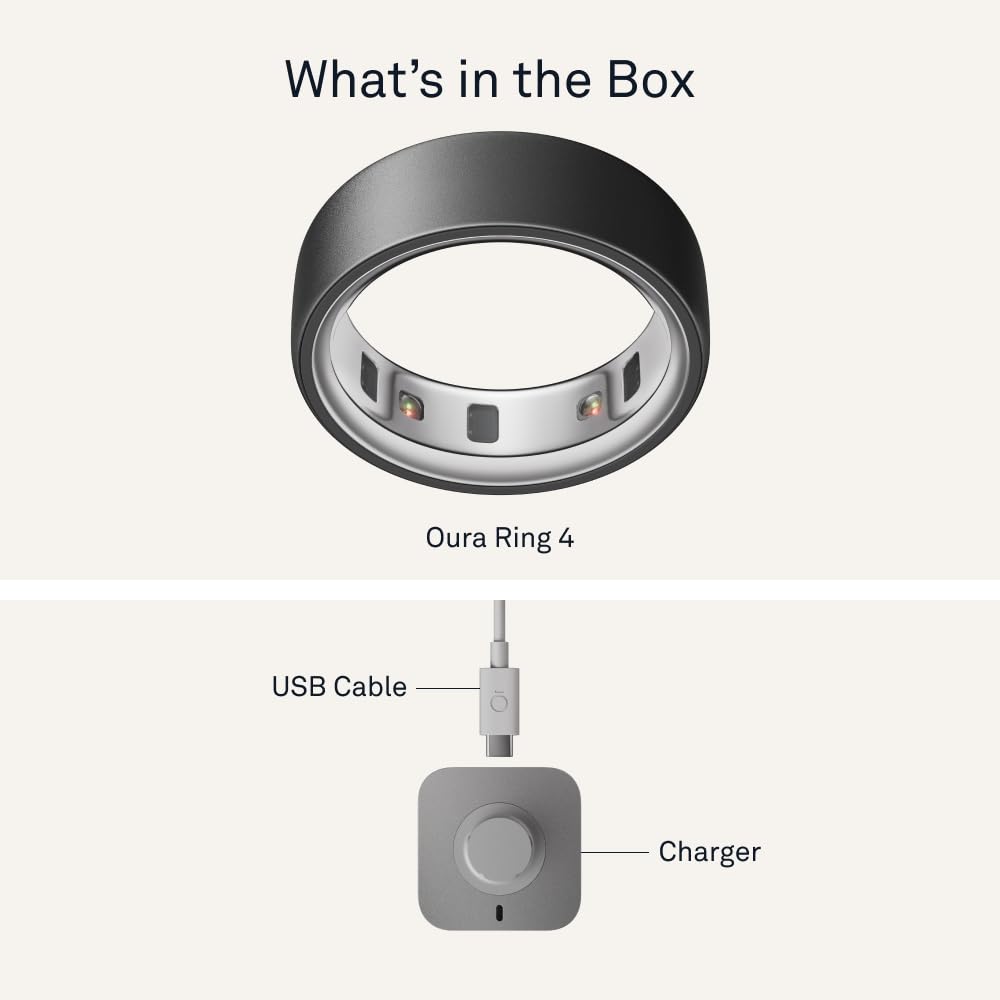Oura Ring 4 - Silver - Size 10 - Smart Ring - Size First with Oura Ring 4 Sizing Kit - Sleep Tracking Wearable - Heart Rate - Fitness Tracker - Dreamchaser Headquarters