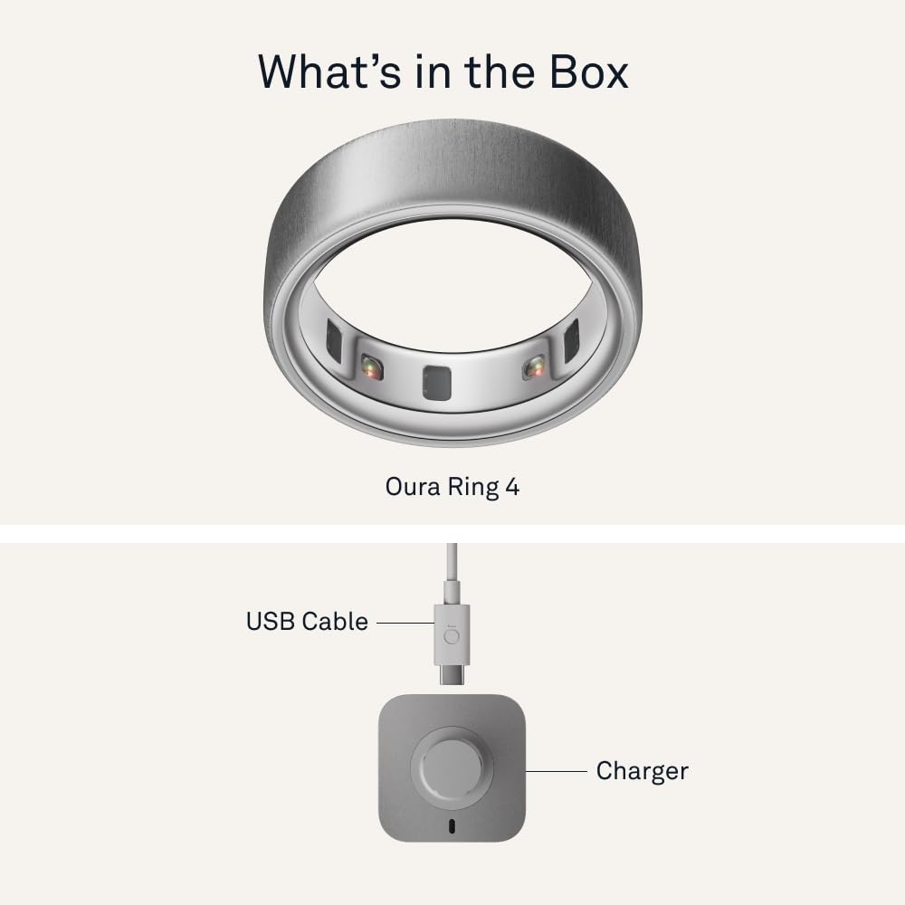 Oura Ring 4 - Silver - Size 10 - Smart Ring - Size First with Oura Ring 4 Sizing Kit - Sleep Tracking Wearable - Heart Rate - Fitness Tracker - Dreamchaser Headquarters