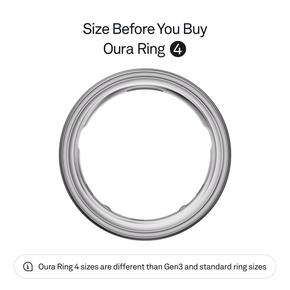 Oura Ring 4 - Silver - Size 10 - Smart Ring - Size First with Oura Ring 4 Sizing Kit - Sleep Tracking Wearable - Heart Rate - Fitness Tracker - Dreamchaser Headquarters