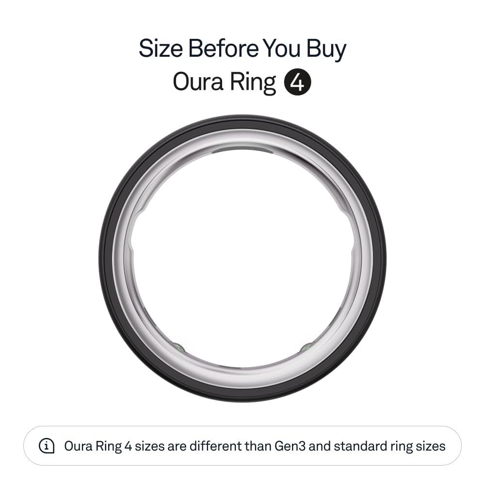 Oura Ring 4 - Silver - Size 10 - Smart Ring - Size First with Oura Ring 4 Sizing Kit - Sleep Tracking Wearable - Heart Rate - Fitness Tracker - Dreamchaser Headquarters
