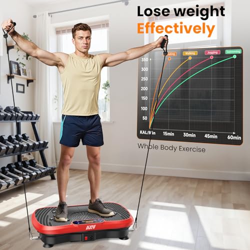 AXV Weight Loss Vibrating Platform - Full Body Shaker Exercise Machine with Remote, Bands &amp; BT Speaker - Dreamchaser Headquarters