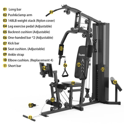 Home Gym SCM-1148L 148LB Multifunctional Full Body Home Gym Equipment for Home Workout Equipment Exercise Equipment Fitness Equipment SincMill - Dreamchaser Headquarters