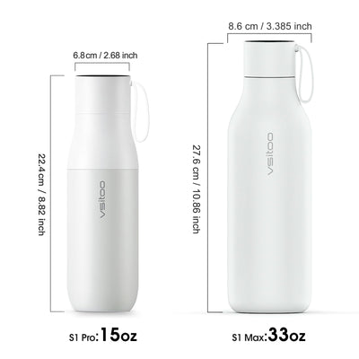 VSITOO 33 oz Smart Self-Cleaning Water Bottle,Stainless Steel Vacuum Flask,BPA-Free, One-Touch Clean,30-Day Battery, Magnetic Charging,Portable Bottle for Travel,Gym or Office,Black - Dreamchaser Headquarters