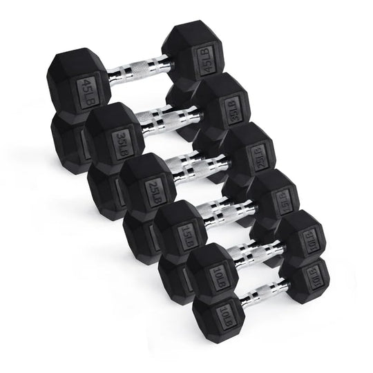 Rubber Hex Dumbbell Set for Full Body Strength Training | DreamChaserHQ