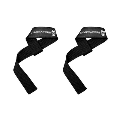 Gymreapers weightlifting wrist straps in action during a powerlifting competition, ensuring optimal grip strength.