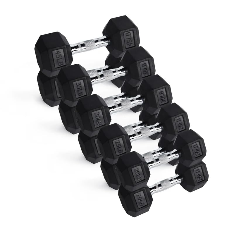 Rubber Hex Dumbbell Set for Full Body Strength Training | DreamChaserHQ