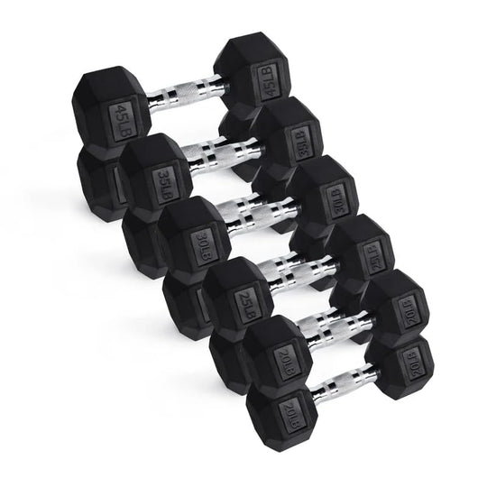 Rubber Hex Dumbbell Set for Full Body Strength Training | DreamChaserHQ