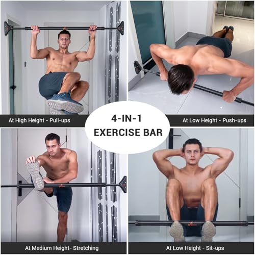 Sportneer Pull Up Bar Doorway Chin Up Bar No Screws Door Frame Chin Up Push Up Sit Up Bar Adjustable 75-94cm (29.5''-37'') Up to 200kg Capacity Workout Bar - Dreamchaser Headquarters