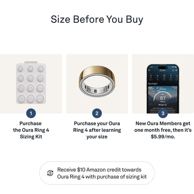 Oura Ring 4 - Silver - Size 10 - Smart Ring - Size First with Oura Ring 4 Sizing Kit - Sleep Tracking Wearable - Heart Rate - Fitness Tracker - Dreamchaser Headquarters