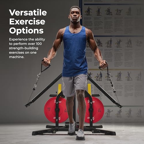 Sunny Health & Fitness Multifunctional All in One Pully Cable Home Gym – Complete Functional Trainer Compact Workout System SF-HG92401 - Dreamchaser Headquarters