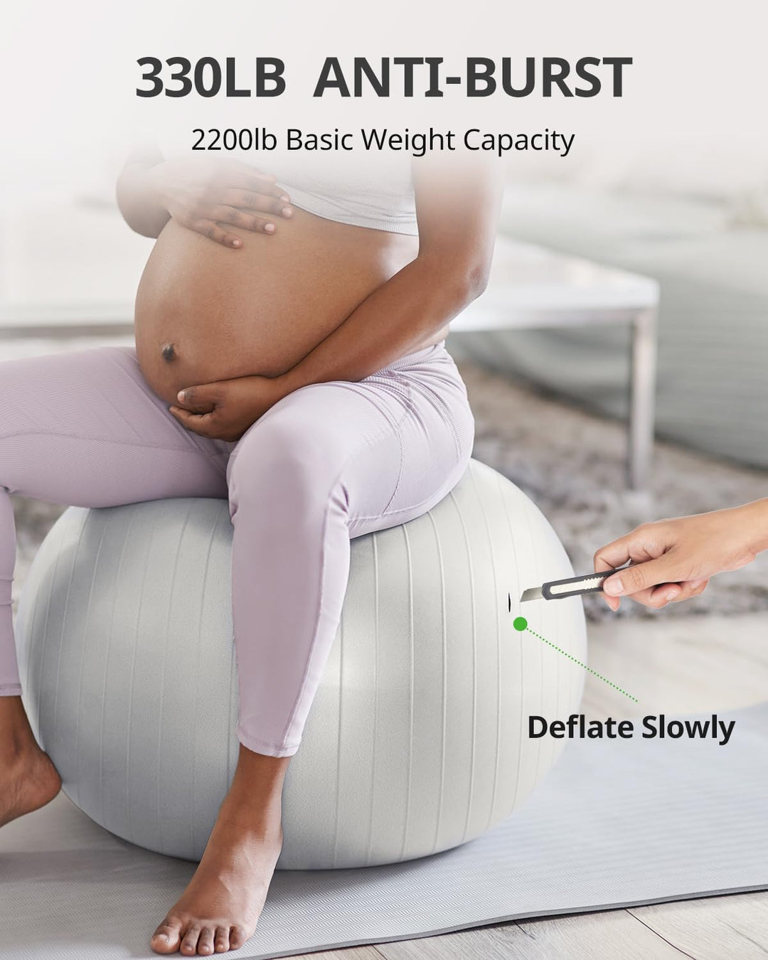 Trideer Exercise Ball for Therapy, Pregnancy &amp; Fitness - Non-Slip, Safe Design, Quick Pump Included, 5 Sizes - Dreamchaser Headquarters