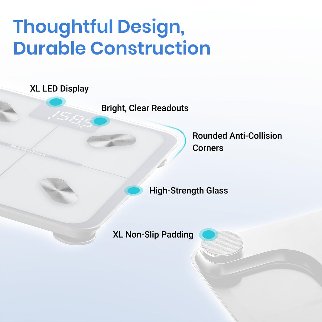 Etekcity Bluetooth Body Composition Scale - Digital Weight Scale with BMI, Body Fat &amp; Muscle Mass Tracking - Dreamchaser Headquarters