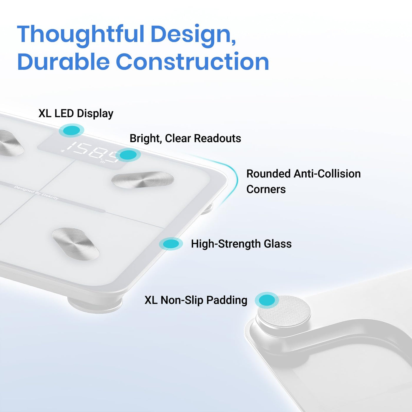 Etekcity Bluetooth Body Composition Scale - Digital Weight Scale with BMI, Body Fat & Muscle Mass Tracking - Dreamchaser Headquarters