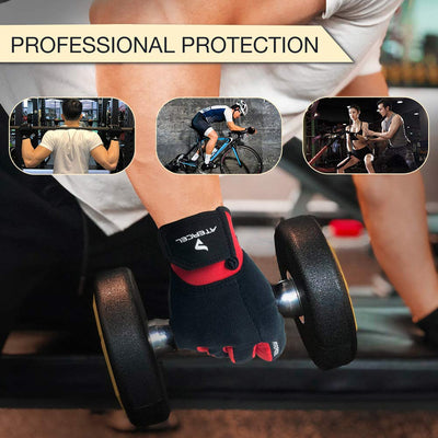Personal trainer wearing ATERCEL Workout Gloves, illustrating their usage as workout gloves for weight lifting.