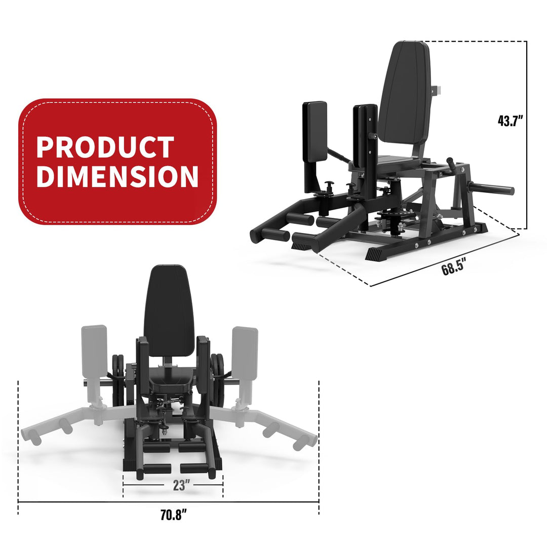 Hip Abductor Machine, Inner and Outer Thigh Machine, Abductor Adductor Machine, Hip Abduction Machine with 6 Levels Gear System &amp; 4-Position Backrest Adjustment, Home Gym Equipment (Red) - Dreamchaser Headquarters