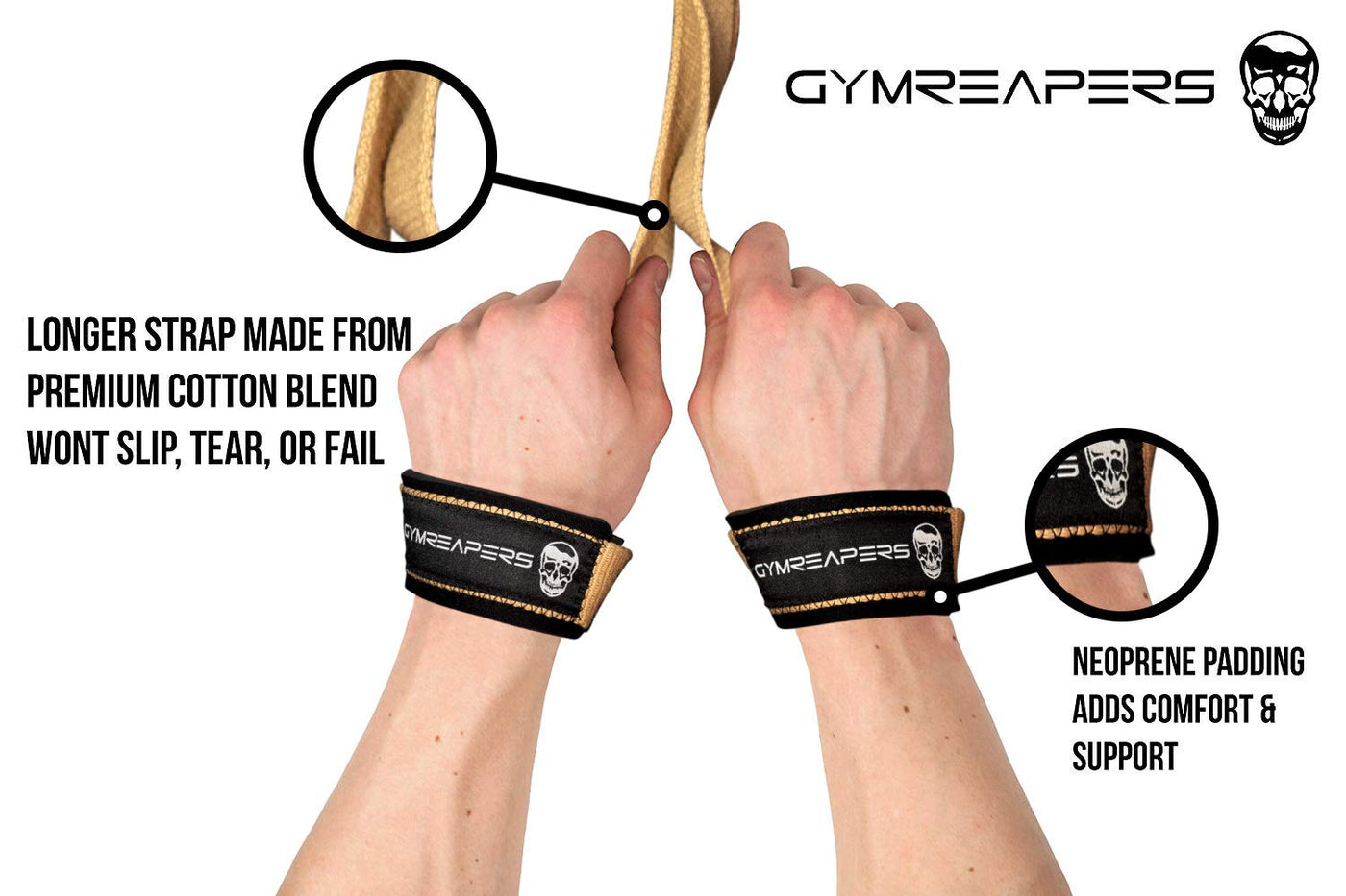 Gymreapers Lifting Wrist Straps for Weightlifting, Bodybuilding, Powerlifting, Strength Training, - Dreamchaser Headquarters