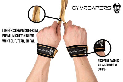 Gymreapers Lifting Wrist Straps for Weightlifting, Bodybuilding, Powerlifting, Strength Training, - Dreamchaser Headquarters