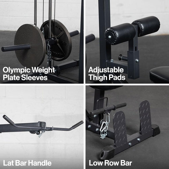 Titan Fitness Plate-Loaded LAT Tower for Back, Shoulder &amp; Upper Body Strength Training | 400LB Cable Pulldown &amp; Low Row Machine | DreamchaserHQ