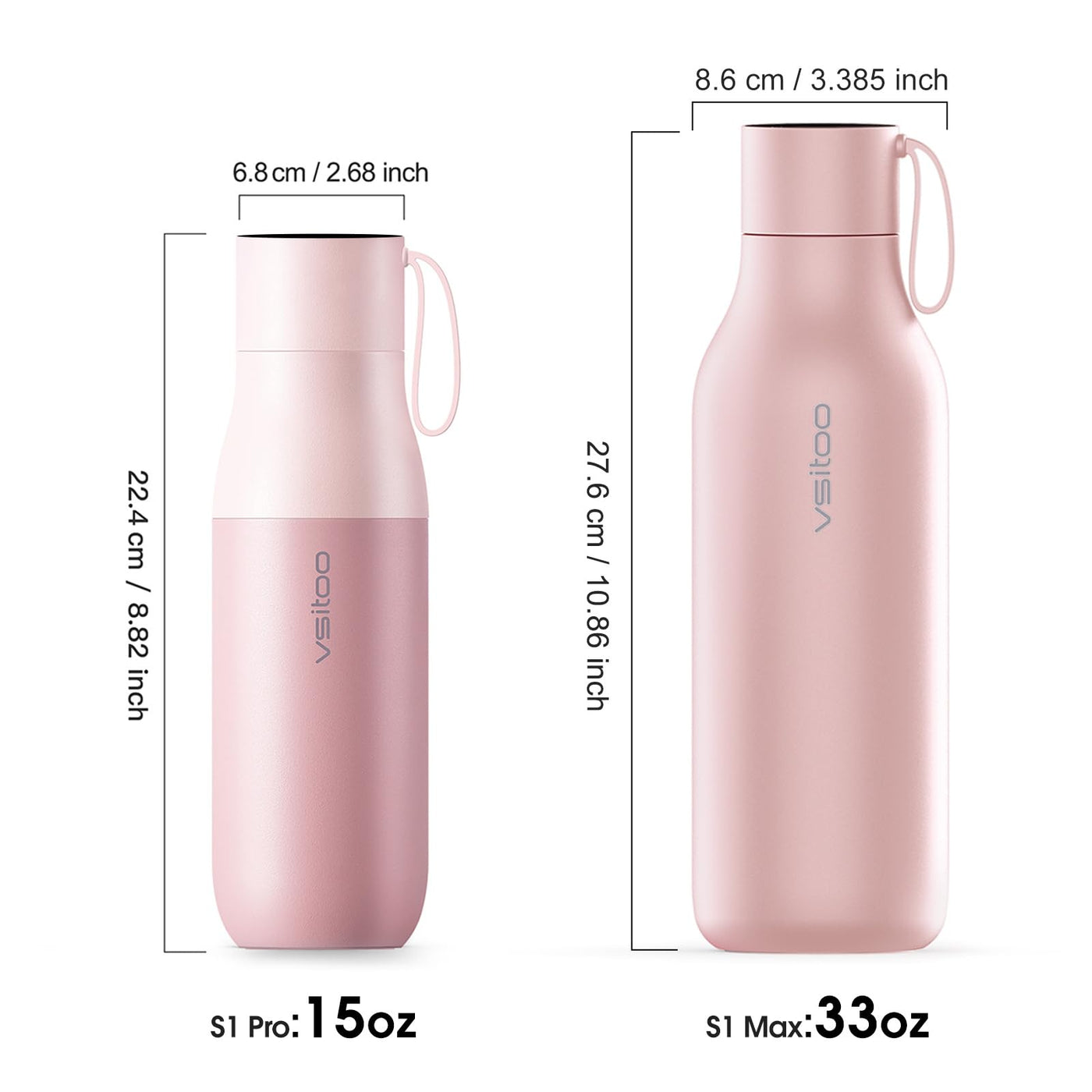 VSITOO 33 oz Smart Self-Cleaning Water Bottle,Stainless Steel Vacuum Flask,BPA-Free, One-Touch Clean,30-Day Battery, Magnetic Charging,Portable Bottle for Travel,Gym or Office,Black - Dreamchaser Headquarters
