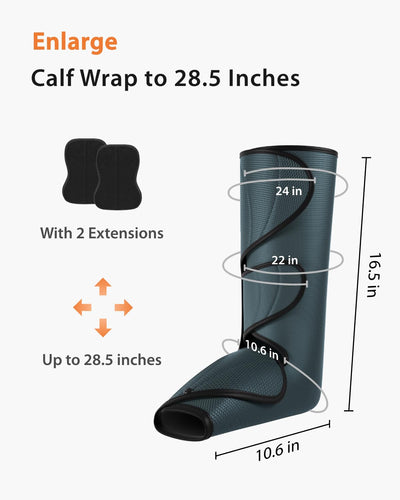 CINCOM leg massager with heat and adjustable size, perfect for all leg sizes and designed to ease leg fatigue.