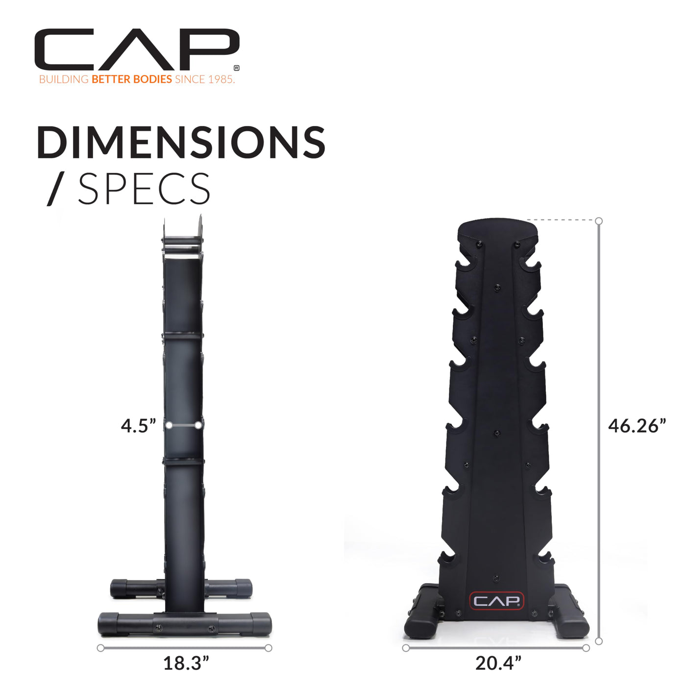 CAP Barbell 150 LB Hex Dumbbells with Rack - Space-Saving Design, Durable Rubber Coating, Versatile for Home Gym - Dreamchaser Headquarters