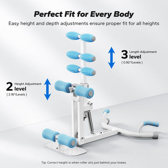 MERACH Deep Squat Machine for Women, Adjustable Glutes Trainer Machine, Core &amp; Leg Exercise, Push Up Workout Equipment at Home Gym(Blue) - Dreamchaser Headquarters