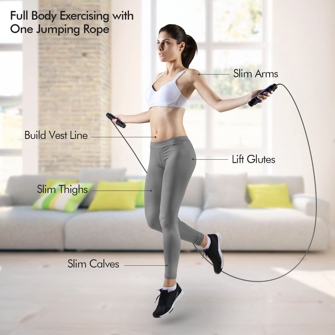 Children having fun jumping with a tangle-free jump rope, promoting health and fitness from an early age.