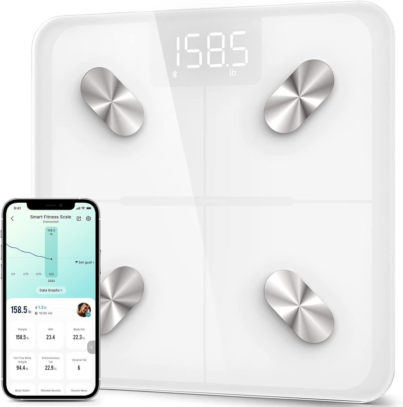 Etekcity Bluetooth Body Composition Scale - Digital Weight Scale with BMI, Body Fat & Muscle Mass Tracking - Dreamchaser Headquarters