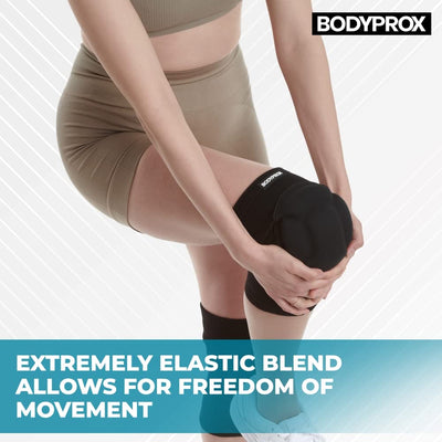 Bodyprox Protective Knee Pads in action, demonstrating their ability to prevent knee injuries during exercises.