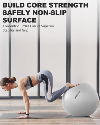 Trideer Exercise Ball for Therapy, Pregnancy & Fitness - Non-Slip, Safe Design, Quick Pump Included, 5 Sizes - Dreamchaser Headquarters