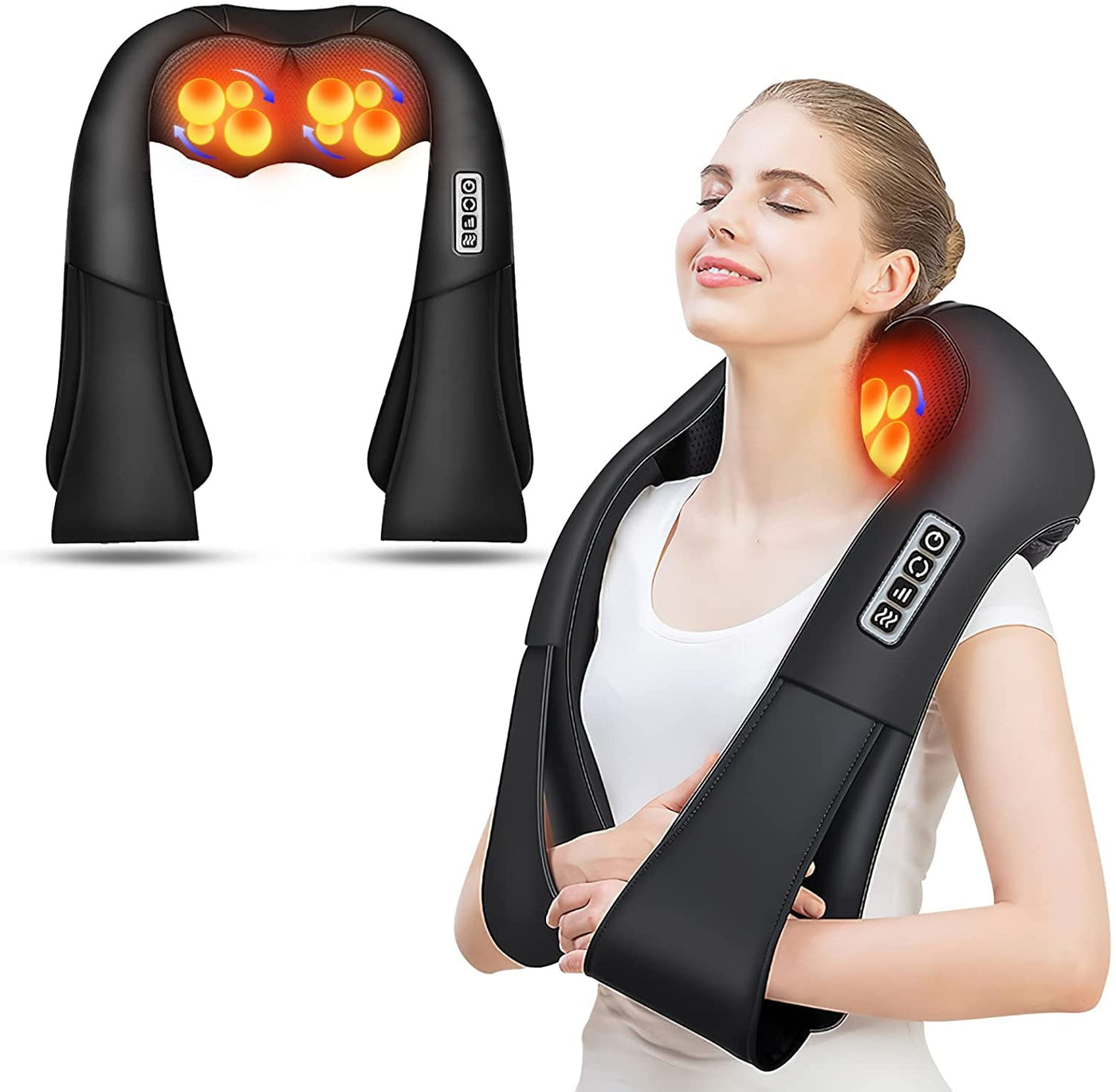AERLANG Shiatsu Back and Neck Massager, a heated shoulder massager perfect for deep tissue kneading.
