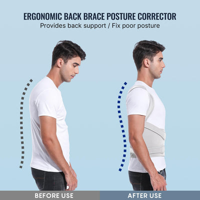 Fit Geno Back Brace on a model highlighting its adjustable design for spine health and back pain relief.