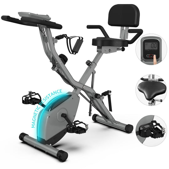 Foldable Exercise Bike 5 IN 1 with 16-Level Magnetic Resistance, Silent 20dB Operation &amp; 300LB Capacity - Dreamchaser Headquarters