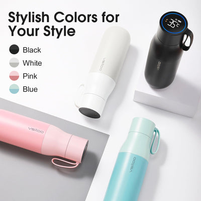 VSITOO 33 oz Smart Self-Cleaning Water Bottle,Stainless Steel Vacuum Flask,BPA-Free, One-Touch Clean,30-Day Battery, Magnetic Charging,Portable Bottle for Travel,Gym or Office,Black - Dreamchaser Headquarters