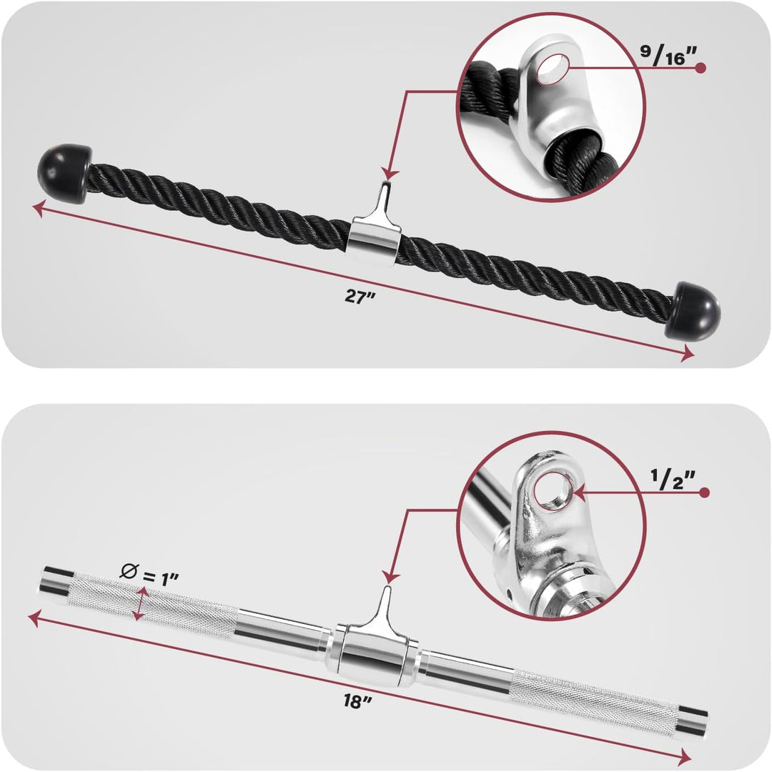 Cable Machine Attachment Set for Upper Body Strength Training | DreamChaserHQ