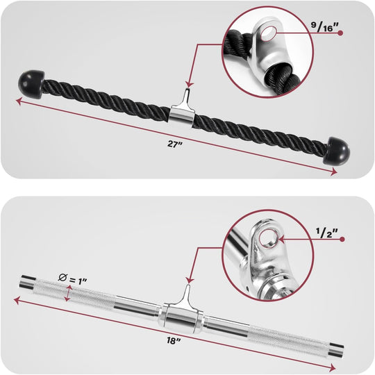Cable Machine Attachment Set for Upper Body Strength Training | DreamChaserHQ