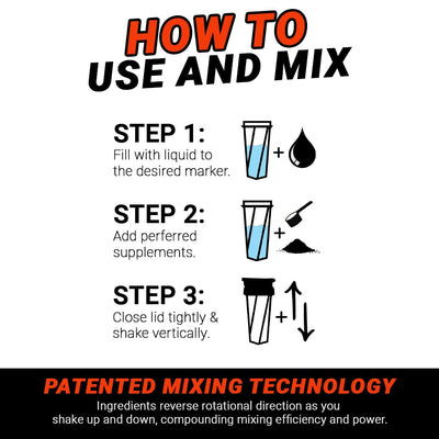 HELIMIX 2.0 portable blender bottle with easy transport loop for workout sessions.