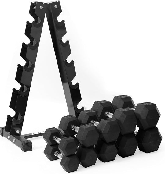 Rubber Hex Dumbbell Set for Full Body Strength Training | DreamChaserHQ