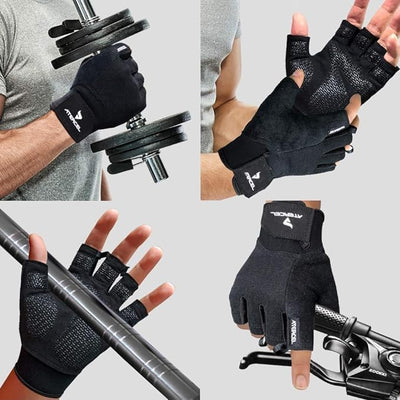 ATERCEL Workout Gloves for weight lifting, featuring a toweling panel for wiping sweat during intense workouts.