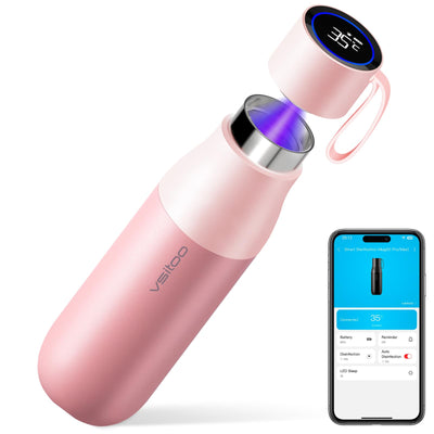 VSITOO 33 oz Smart Self-Cleaning Water Bottle,Stainless Steel Vacuum Flask,BPA-Free, One-Touch Clean,30-Day Battery, Magnetic Charging,Portable Bottle for Travel,Gym or Office,Black - Dreamchaser Headquarters