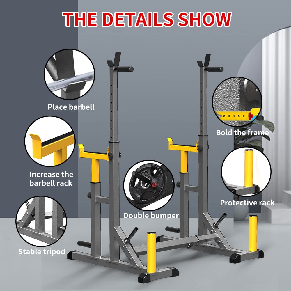 Adjustable Squat Rack for Strength Training &amp; Home Gym Workouts | DreamChaserHQ