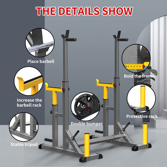 Adjustable Squat Rack for Strength Training &amp; Home Gym Workouts | DreamChaserHQ