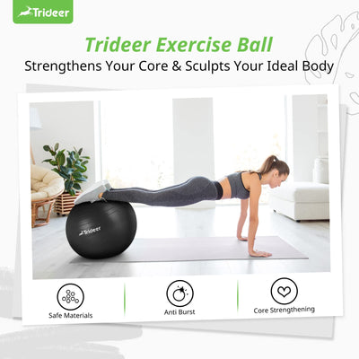 Trideer Yoga Ball displayed with friendly home decor creating a warm atmosphere for therapy and exercise.