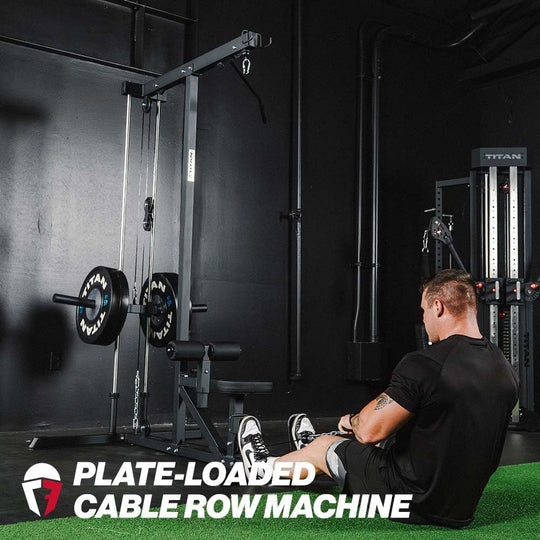 Titan Fitness Plate-Loaded LAT Tower for Back, Shoulder &amp; Upper Body Strength Training | 400LB Cable Pulldown &amp; Low Row Machine | DreamchaserHQ