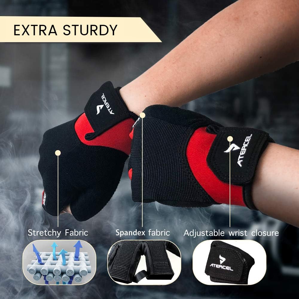 Innovative palm of ATERCEL Workout Gloves for enhanced grip, perfect as workout gloves for weight lifting.