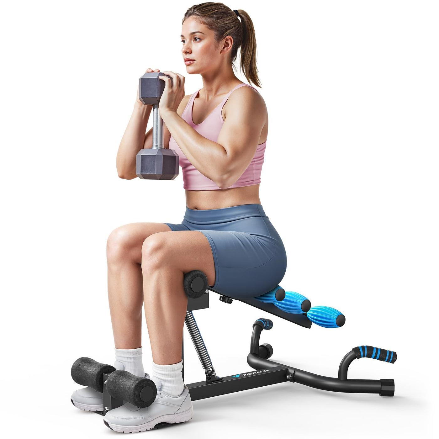 MERACH Deep Squat Machine for Women, Adjustable Glutes Trainer Machine, Core & Leg Exercise, Push Up Workout Equipment at Home Gym(Blue) - Dreamchaser Headquarters