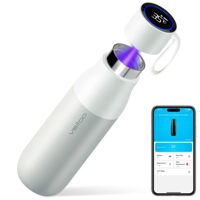 VSITOO 33 oz Smart Self-Cleaning Water Bottle,Stainless Steel Vacuum Flask,BPA-Free, One-Touch Clean,30-Day Battery, Magnetic Charging,Portable Bottle for Travel,Gym or Office,Black - Dreamchaser Headquarters