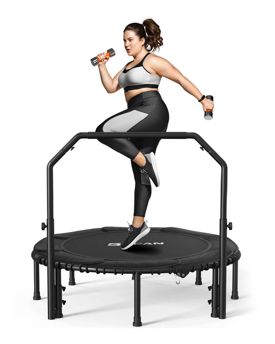 BCAN 40" Fitness Trampoline With Handle - Adjustable Foam, 450 LBS Capacity, Portable &amp; Quiet - Green - Dreamchaser Headquarters